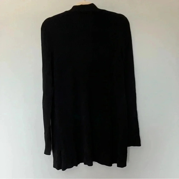 Eileen Fisher 100% tencel lyocell  black ribbed open cardigan - Picture 3 of 6